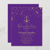 Budget Invitations Law School Graduation Party (Voorkant / Achterkant)
