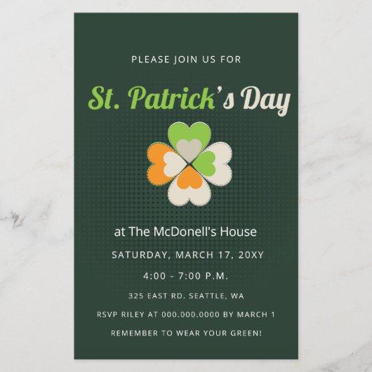 Budget Irish Flag St Patricks Day Invitation (Voorkant)