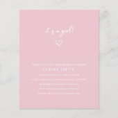 Budget is een meisje roze modern meisje Baby showe (Voorkant)