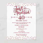 Budget is net getrouwd met 40th Jubileum Invitatio (Voorkant)