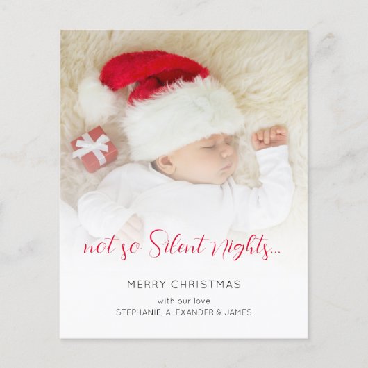 BUDGET is niet zo'n Silent Night Baby Photo Card (Voorkant)