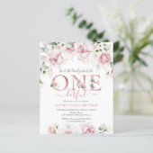 Budget Is ze niet mooi 1e verjaardag uitnodiging (Staand voorkant)