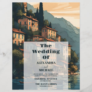 Budget Italië Comomeer Bestemming Bruiloft Flyer