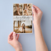 Budget Ivoor Foto Collage Huwelijk Dank U Flyer (Hand)