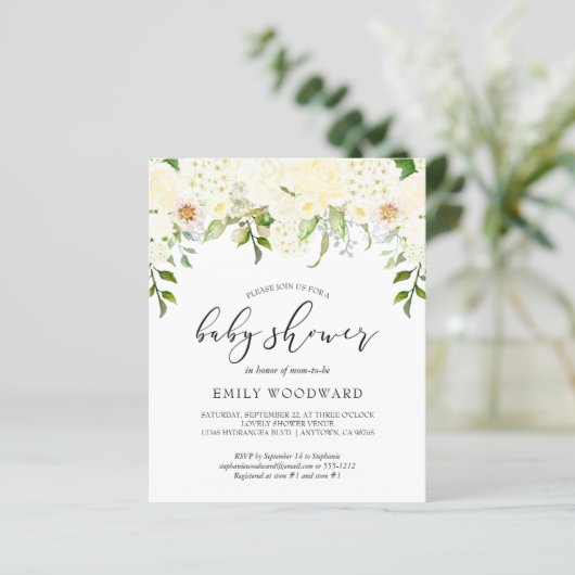 Budget Ivory Cream Floral Baby shower (Staand voorkant)