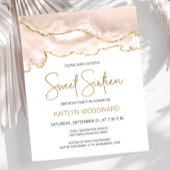 Budget Ivory Gold Agate Sweet 16 Uitnodiging