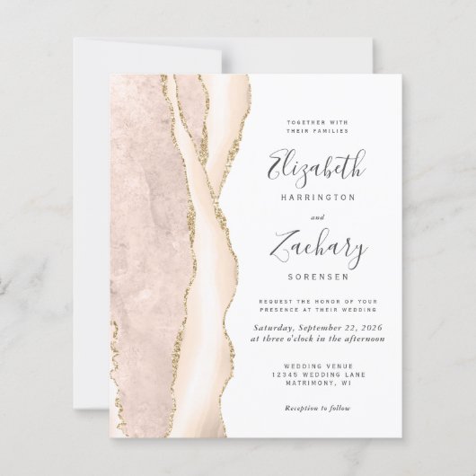 Budget Ivory Gold Agate Wedding (Voorkant)