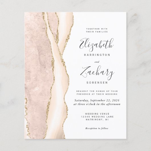 Budget Ivory Gold Agate Wedding (Voorkant)