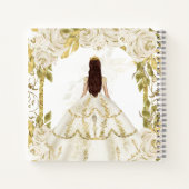Budget Ivory White Floral Quinceañera Gastenboek Notitieboek (Achterkant)