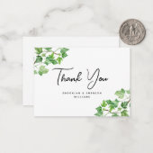 BUDGET Ivy Green Foliage Weddenschap Hartelijk dan Notitiekaartje (Voorkant / Achterkant in situ)