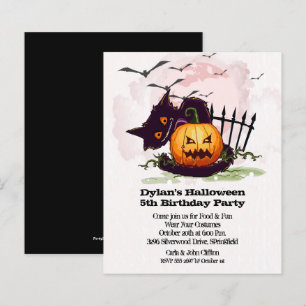 Budget Jack o' Lantern Halloween Birthday Invites