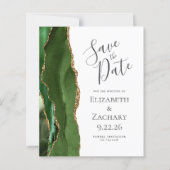 Budget Jager Groen Agate Goud Save the Date (Voorkant)