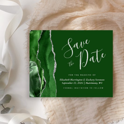 Budget Jager Groen Zilver Agate Save the Date