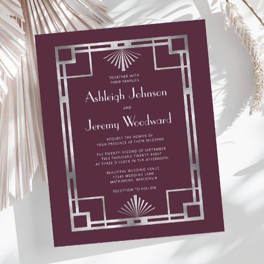 Budget jaren 1920  Deco Bourgondië Zilveren Huweli