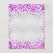 Budget jarig zilveren paarse roze uitnodiging (Achterkant)