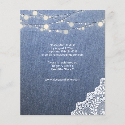 Budget Jean Lace Slingerlichten Bruidsmeisje Uitno Flyer (Achterkant)