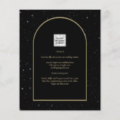 BUDGET Jet BLACK GOLD Sterrennacht Wedding INVITE (Achterkant)