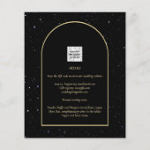 BUDGET Jet BLACK GOLD Sterrennacht Wedding INVITE (Achterkant)