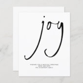 Budget Joy Elegant Script Black White Holiday (Voorkant / Achterkant)