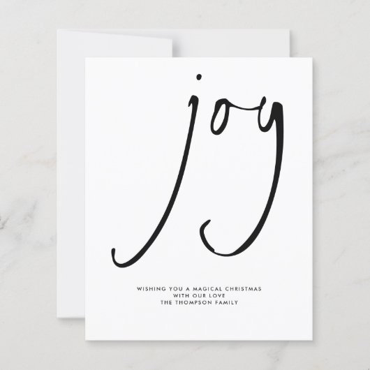 Budget Joy Elegant Script Black White Holiday (Voorkant)