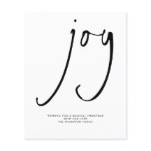 Budget Joy Elegant Script Black White Holiday
