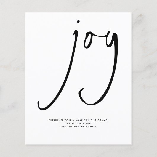 Budget Joy Elegant Script Black White Holiday (Voorkant)