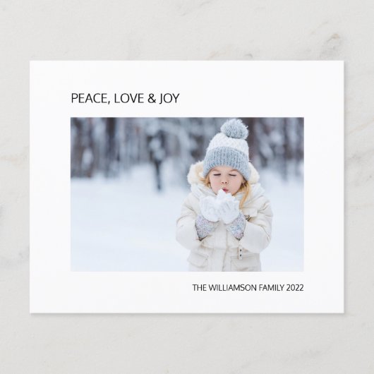 Budget Joy Peace Love Foto kerstfeestdag (Voorkant)
