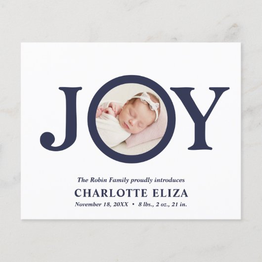 BUDGET Joy White Navy Foto Baby eerste kerstmis (Voorkant)