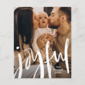 Budget Joyful Brushed Script Family Photo Holiday (Voorkant)