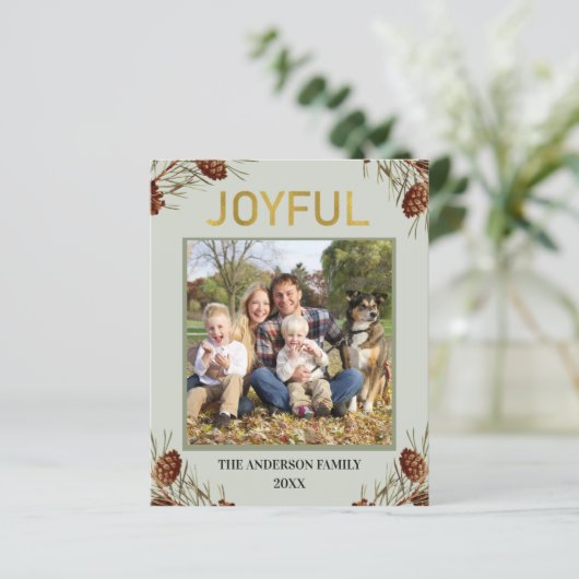 Budget Joyful Rustic-foto kerstfeestdag (Staand voorkant)