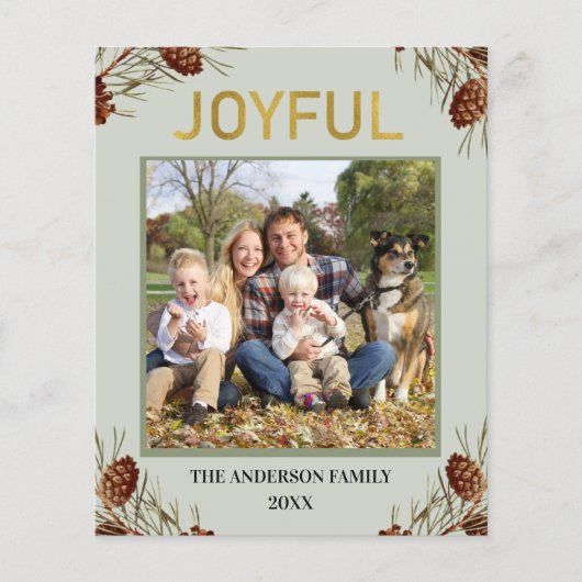 Budget Joyful Rustic-foto kerstfeestdag Flyer (Voorkant)