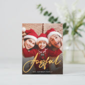 Budget Joyful Script Holiday Card (Staand voorkant)