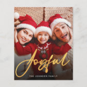 Budget Joyful Script Holiday Card (Voorkant)