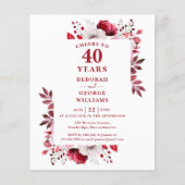 Budget juicht 40 jaar Jubileum-uitnodiging toe (Voorkant)