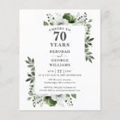 Budget juicht 70 jaar Jubileum-uitnodiging toe (Voorkant)