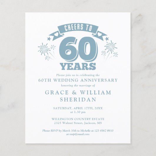 Budget juicht toe voor 60e Jubileum foto-uitnodigi (Voorkant)