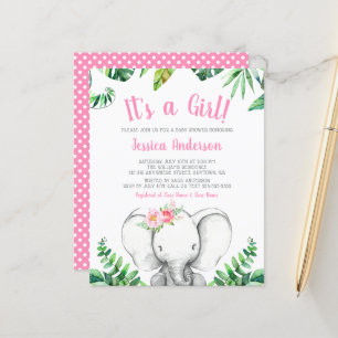 Budget Jungle Olifant Meisje Roze Baby Shower