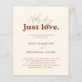 Budget Just Love Crème Terracotta Retro Bruiloft (Voorkant)