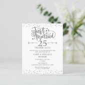 Budget Just Married 25e jubileum uitnodiging (Staand voorkant)