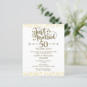 Budget Just Married 50e Jubileum Uitnodiging (Staand voorkant)