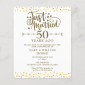 Budget Just Married 50e Jubileum Uitnodiging (Voorkant)