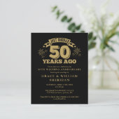 Budget Just Married 50ste verjaardagsuitnodiging (Staand voorkant)