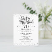 Budget Just Married 70ste verjaardagsuitnodiging (Staand voorkant)
