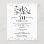 Budget Just Married 70ste verjaardagsuitnodiging (Voorkant)
