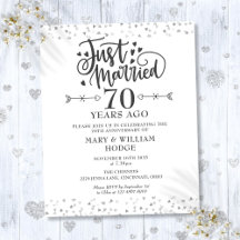 Budget Just Married 70ste verjaardagsuitnodiging
