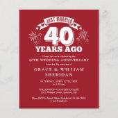 Budget Just Married Ruby 40th Jubileum Uitnodigen (Voorkant)