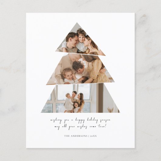 Budget Kaart met kerstboombegroetingen met foto's (Voorkant)