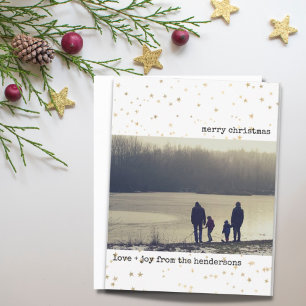 Budget Kaart met kerstmis Gold Stars
