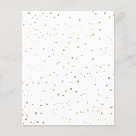 Budget Kaart met kerstmis Gold Stars (Achterkant)