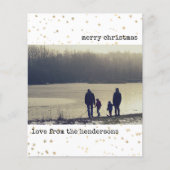 Budget Kaart met kerstmis Gold Stars (Voorkant)